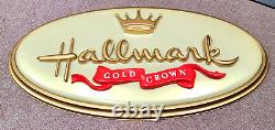 Vintage Store Display Hallmark Gold Crown Sign Oval and Two Spires