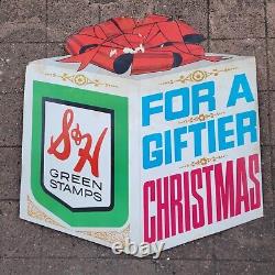 Vintage Store Display S & H Green Stamps Christmas Box Sign Rare