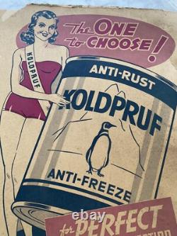 Vintage Store Display paper Advertising Choose Koldpruf Anti-freeze 2 sided