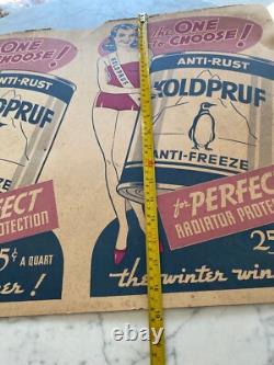 Vintage Store Display paper Advertising Choose Koldpruf Anti-freeze 2 sided