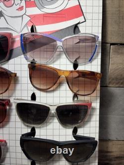 Vintage Sunglasses Cardboard Store Display Sign with 12 Pairs NOS 1980's Retro