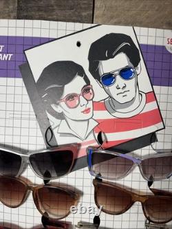 Vintage Sunglasses Cardboard Store Display Sign with 12 Pairs NOS 1980's Retro