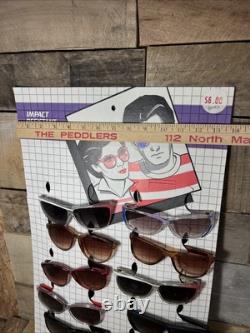 Vintage Sunglasses Cardboard Store Display Sign with 12 Pairs NOS 1980's Retro