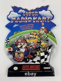 Vintage Super Nintendo Snes Super Mario Kart Promo Store Display Standee Sign