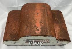 Vintage Supersite Mirrors Jet-Styled Auto Advertising Metal Display Stand Sign