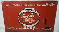 Vintage Sure Tite Hose Clamps Metal Store Display Sign Advertising Auto Parts