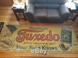 Vintage, TUXEDO Tobacco Cloth Banner Sign Store Display. Advertising
