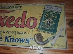 Vintage, TUXEDO Tobacco Cloth Banner Sign Store Display. Advertising
