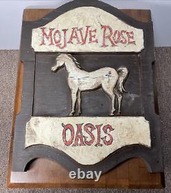 Vintage Tavern Sign Repro Advertising Display Hanging MOJAVE ROSE OASIS 1970's