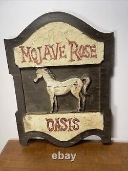 Vintage Tavern Sign Repro Advertising Display Hanging MOJAVE ROSE OASIS 1970's