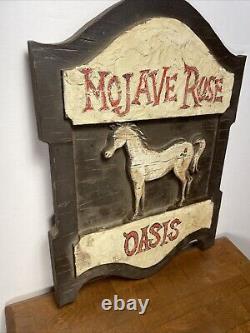 Vintage Tavern Sign Repro Advertising Display Hanging MOJAVE ROSE OASIS 1970's