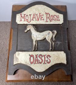 Vintage Tavern Sign Repro Advertising Display Hanging MOJAVE ROSE OASIS 1970's