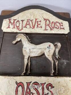 Vintage Tavern Sign Repro Advertising Display Hanging MOJAVE ROSE OASIS 1970's