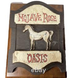 Vintage Tavern Sign Repro Advertising Display Hanging MOJAVE ROSE OASIS 1970's