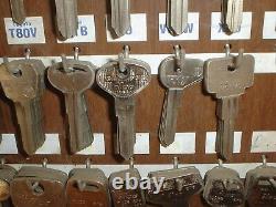 Vintage Taylor Foreign Import Car Keys Display Board Sign with444 Blanks Datsun VW