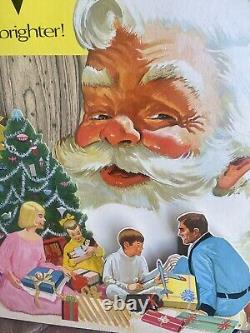 Vintage Television TV Store Counter Display Sign Kit Santa Claus Christmas Xmas