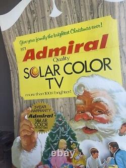 Vintage Television TV Store Counter Display Sign Kit Santa Claus Christmas Xmas