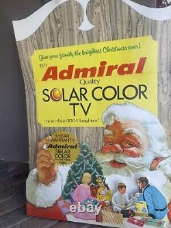 Vintage Television TV Store Counter Display Sign Kit Santa Claus Christmas Xmas