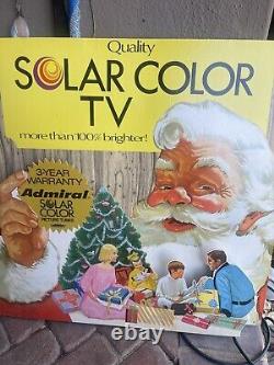 Vintage Television TV Store Counter Display Sign Kit Santa Claus Christmas Xmas