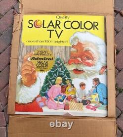 Vintage Television TV Store Counter Display Sign Kit Santa Claus Christmas Xmas