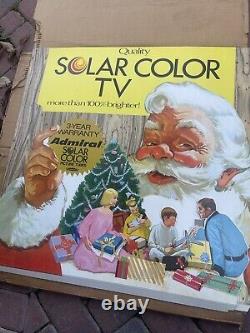 Vintage Television TV Store Counter Display Sign Kit Santa Claus Christmas Xmas