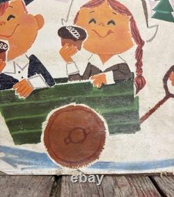 Vintage Thanksgiving Themed HOSTESS CAKES Grocery Store Display Advertising Sign