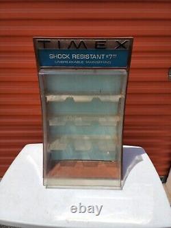 Vintage Timex Watch Display Counter Top Wedge Dealer Sign