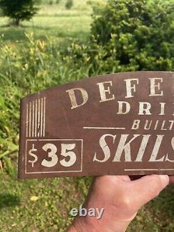 Vintage Tin Store Display Sign Skilsaw Defender Drills