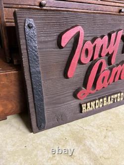 Vintage Tony Lama Handcrafted Boots Advertising Sign