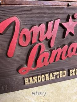 Vintage Tony Lama Handcrafted Boots Advertising Sign