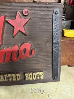 Vintage Tony Lama Handcrafted Boots Advertising Sign