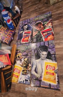 Vintage Universal Studios Monsters Store Display Signs Dracula Pepsi Lays Promo