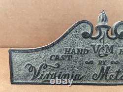Vintage VIRGINIA METALCRAFTERS Hand Cast / Hand Finished Store Display Sign