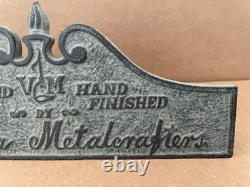 Vintage VIRGINIA METALCRAFTERS Hand Cast / Hand Finished Store Display Sign