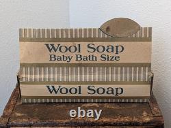 Vintage WOOL SOAP Baby Bath Counter Top Advertising Store Display Sign with6 Bars