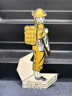 Vintage WWI Doughboy Soldier Store Display Punchboard Unpunched