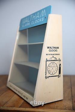 Vintage Waltham pocket watch alarm clock display case countertop display sign
