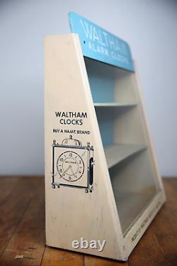 Vintage Waltham pocket watch alarm clock display case countertop display sign