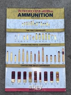 Vintage Winchester Ammunition Spiral Flip Chart Store Display Original Box