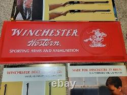 Vintage Winchester Die Cut Store Display Signs. 22 Rifles Complete