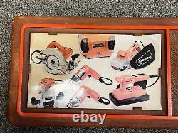 Vintage Wooden Black and Decker Power Tools Store Display Sign with Insert 46x12