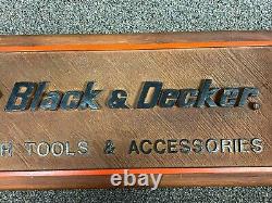 Vintage Wooden Black and Decker Power Tools Store Display Sign with Insert 46x12