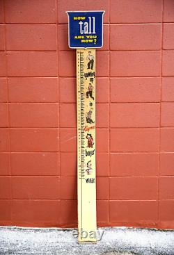 Vintage Workwear Clothing Sign Store Display Kaynee Boys Height Chart RULER