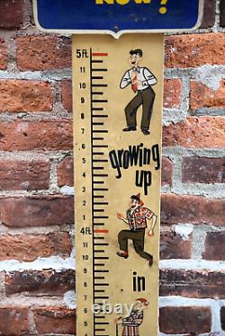 Vintage Workwear Clothing Sign Store Display Kaynee Boys Height Chart RULER