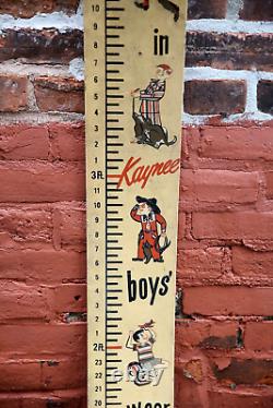 Vintage Workwear Clothing Sign Store Display Kaynee Boys Height Chart RULER