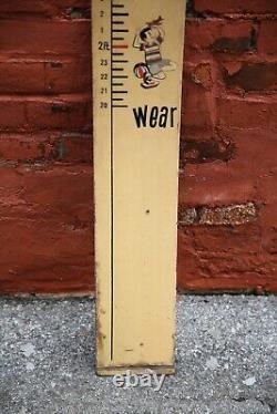 Vintage Workwear Clothing Sign Store Display Kaynee Boys Height Chart RULER