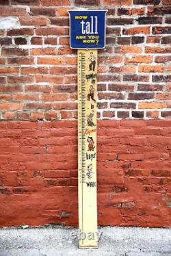 Vintage Workwear Clothing Sign Store Display Kaynee Boys Height Chart RULER