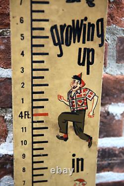 Vintage Workwear Clothing Sign Store Display Kaynee Boys Height Chart RULER