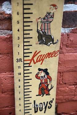 Vintage Workwear Clothing Sign Store Display Kaynee Boys Height Chart RULER