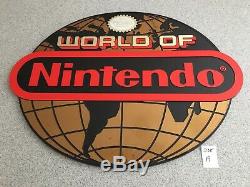 Vintage World of Nintendo Store Display Sign NES 1985 Authentic Globe Version